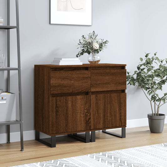 Berkfield Sideboards 2 pcs Brown Oak 40x35x70 cm Engineered Wood