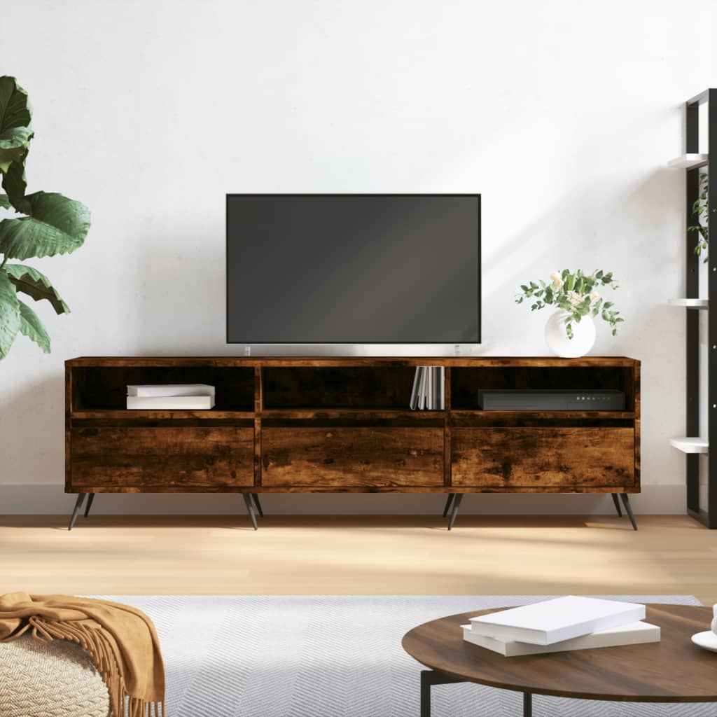 Berkfield TV Cabinet Smoked Oak 150x30x44.5 cm Engineered Wood