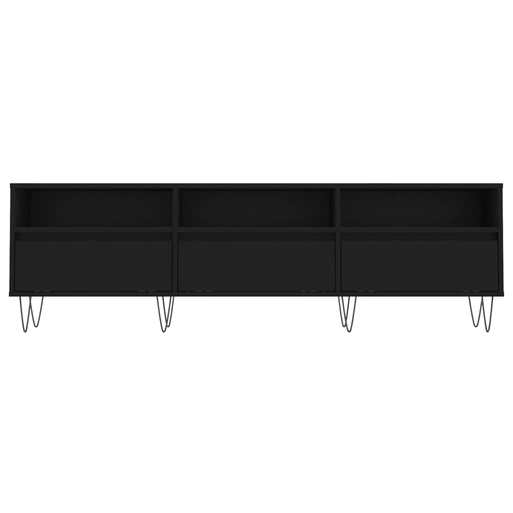 Berkfield TV Cabinet Black 150x30x44.5 cm Engineered Wood
