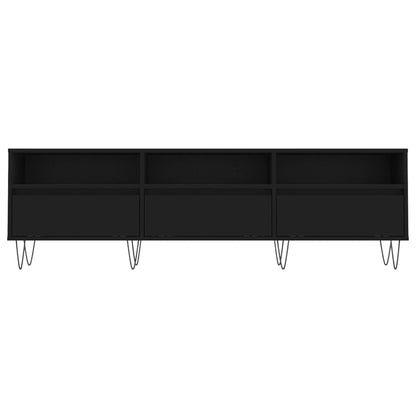 Berkfield TV Cabinet Black 150x30x44.5 cm Engineered Wood