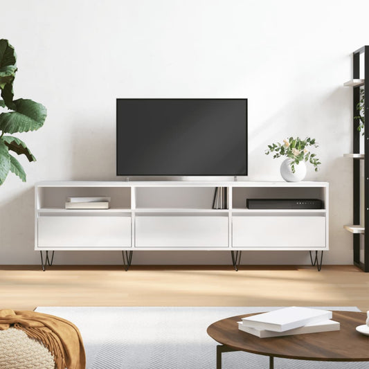 Berkfield TV Cabinet High Gloss White 150x30x44.5 cm Engineered Wood