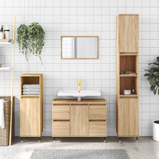 Berkfield Bathroom Cabinet Sonoma Oak 80x33x60 cm Engineered Wood