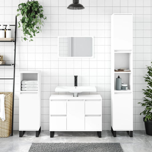 Berkfield Bathroom Cabinet White 80x33x60 cm Engineered Wood