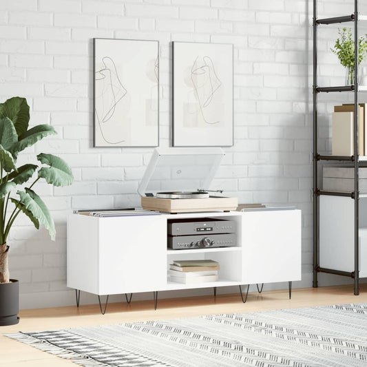 Berkfield Record Cabinet White 121x38x48 cm Engineered Wood