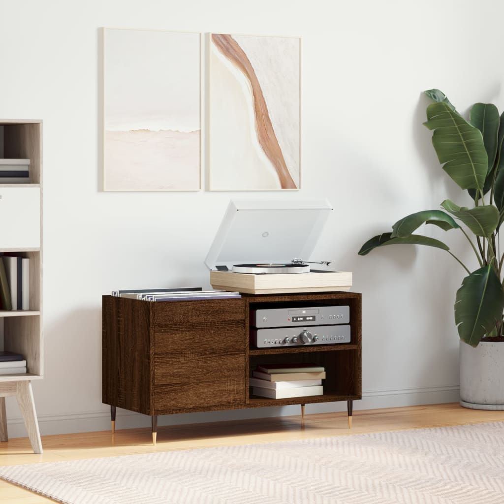 Berkfield Record Cabinet Brown Oak 85x38x48 cm Engineered Wood