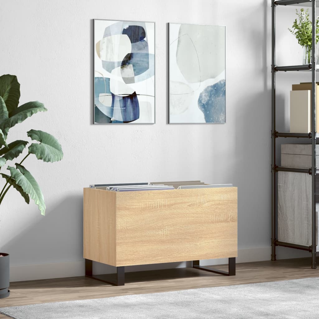 Berkfield Record Cabinet Sonoma Oak 74.5x38x48 cm Engineered Wood