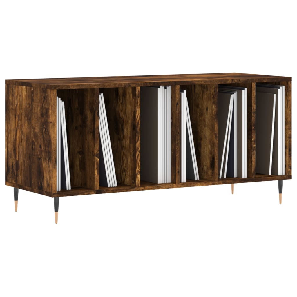 Berkfield Record Cabinet Smoked Oak 100x38x48 cm Engineered Wood