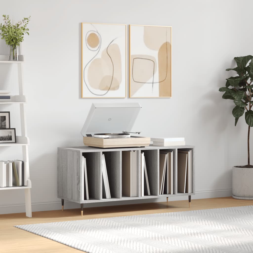 Berkfield Record Cabinet Grey Sonoma 100x38x48 cm Engineered Wood
