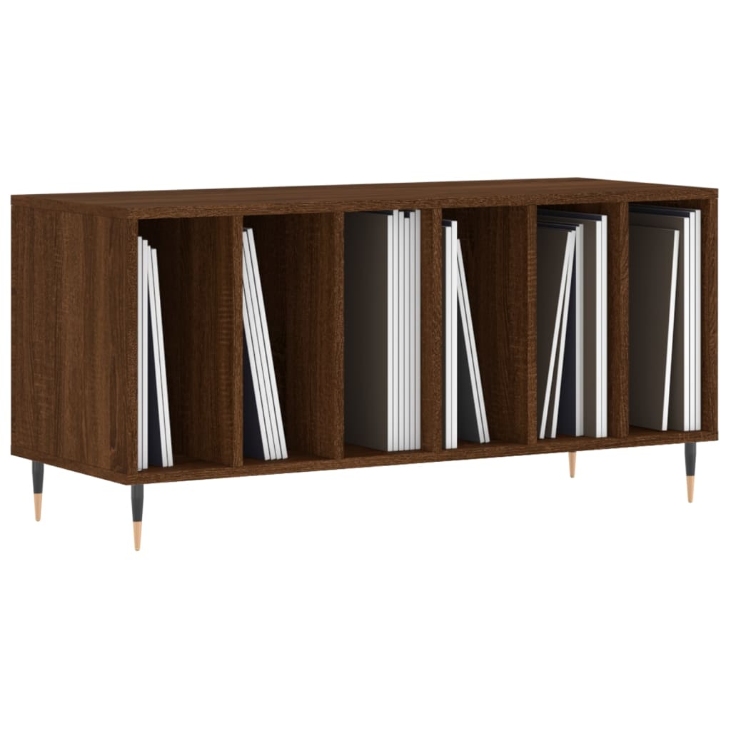 Berkfield Record Cabinet Brown Oak 100x38x48 cm Engineered Wood