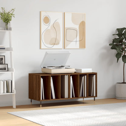 Berkfield Record Cabinet Brown Oak 100x38x48 cm Engineered Wood