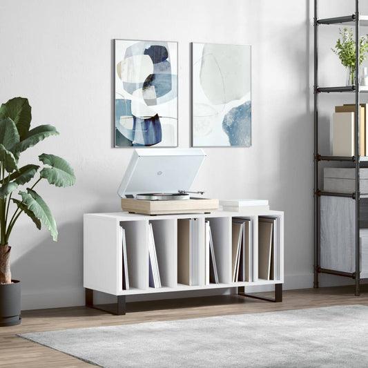 Berkfield Record Cabinet White 100x38x48 cm Engineered Wood