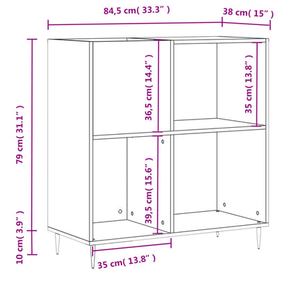 Berkfield Record Cabinet White 84.5x38x89 cm Engineered Wood