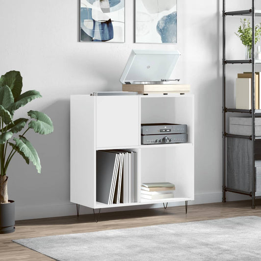 Berkfield Record Cabinet High Gloss White 84.5x38x89 cm Engineered Wood
