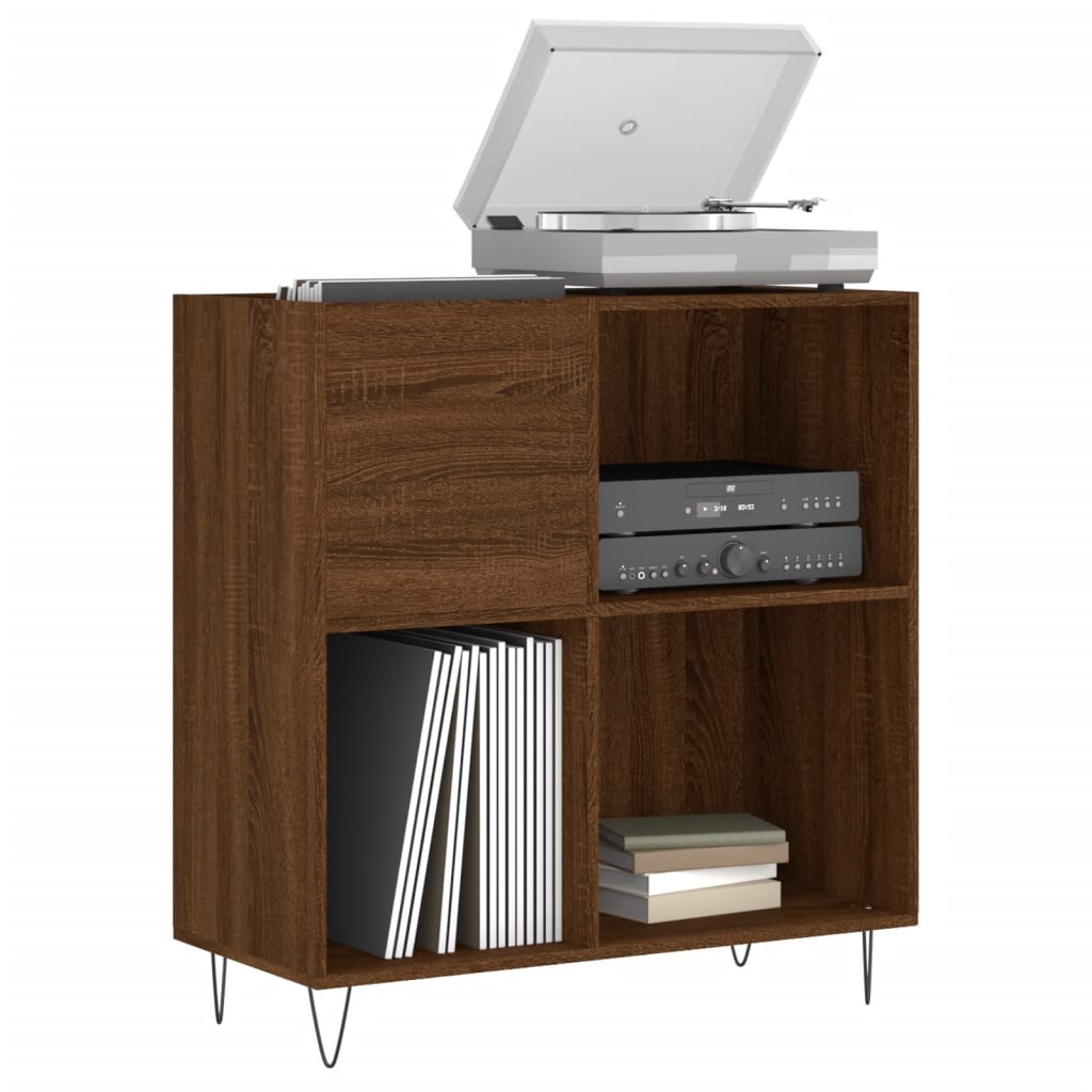 Berkfield Record Cabinet Brown Oak 84.5x38x89 cm Engineered Wood