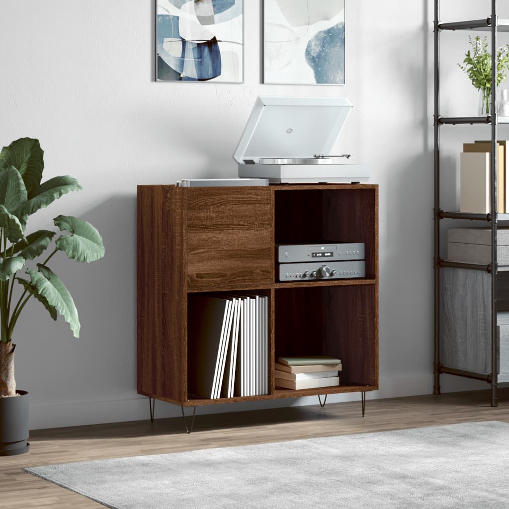 Berkfield Record Cabinet Brown Oak 84.5x38x89 cm Engineered Wood