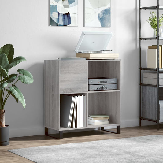 Berkfield Record Cabinet Grey Sonoma 84.5x38x89 cm Engineered Wood