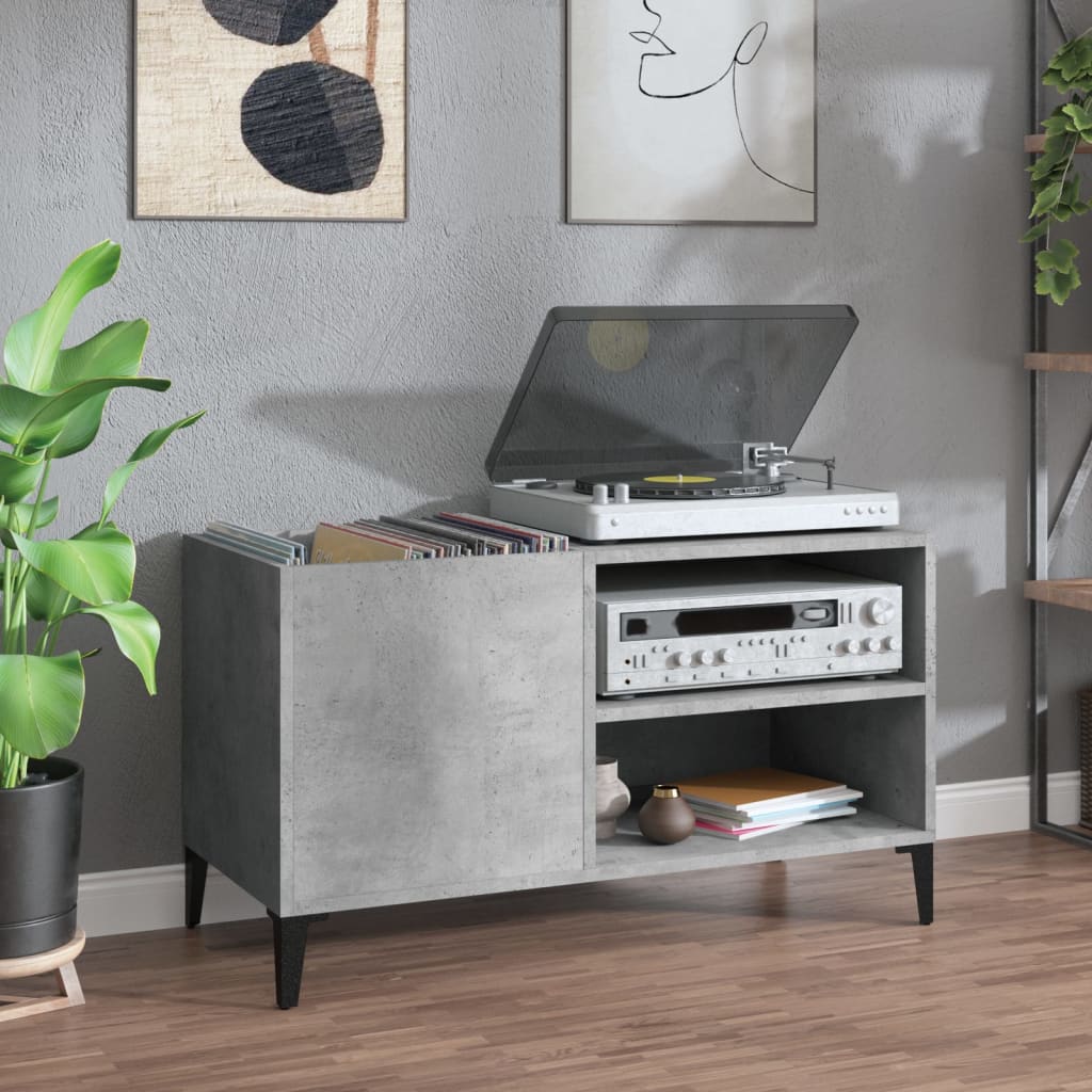 Berkfield Record Cabinet Concrete Grey 84.5x38x48 cm Engineered Wood