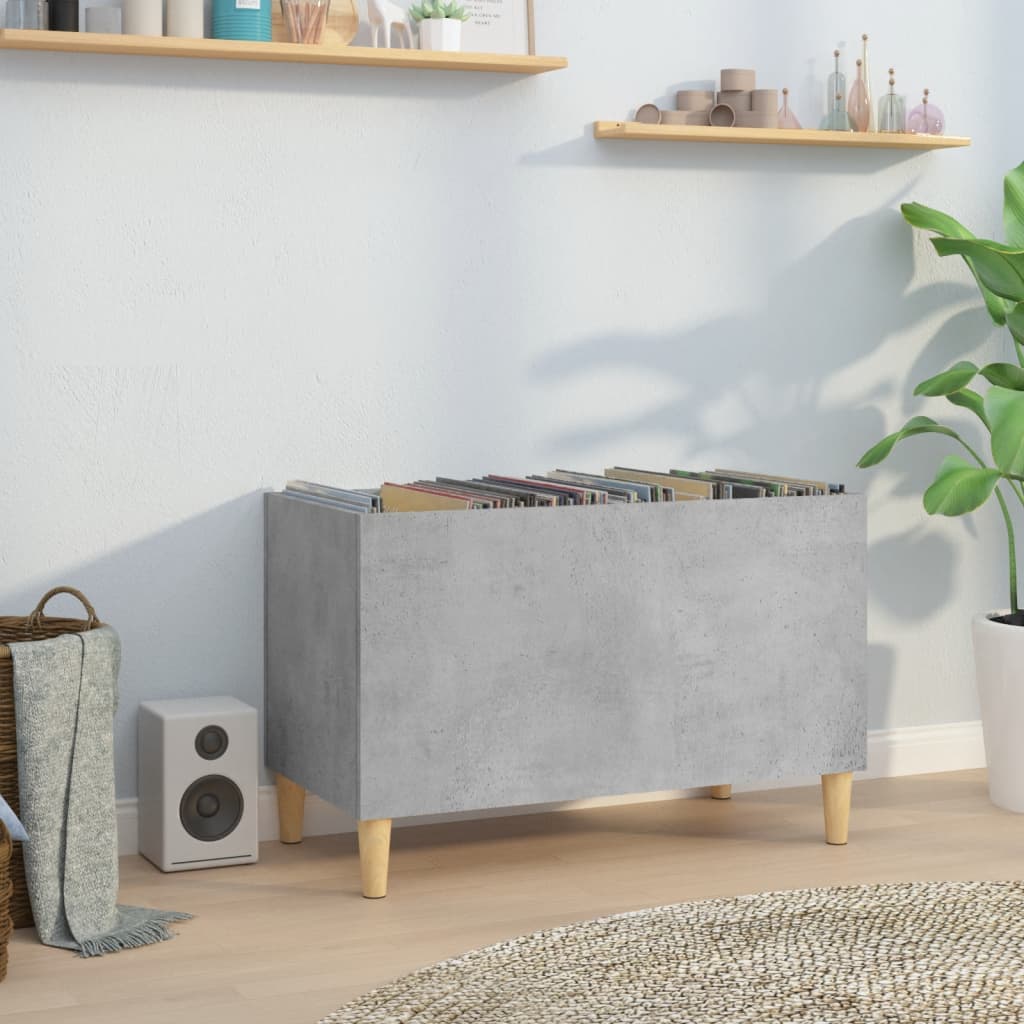 Berkfield Record Cabinet Concrete Grey 74.5x38x48 cm Engineered Wood