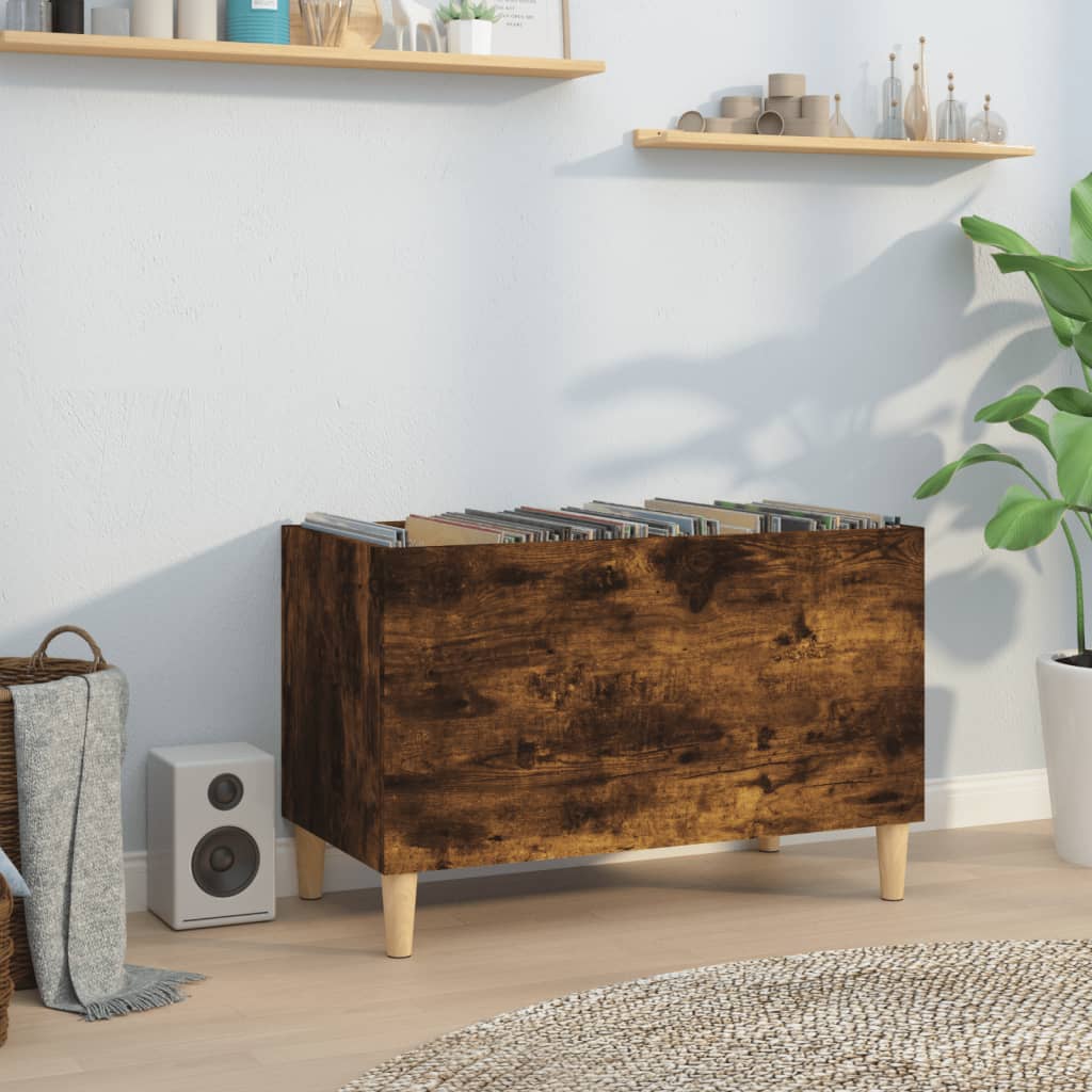 Berkfield Record Cabinet Smoked Oak 74.5x38x48 cm Engineered Wood