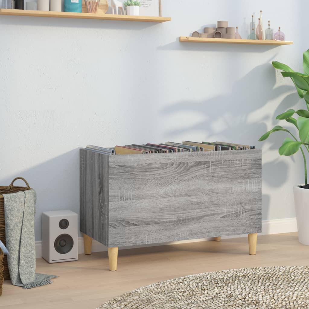 Berkfield Record Cabinet Grey Sonoma 74.5x38x48 cm Engineered Wood