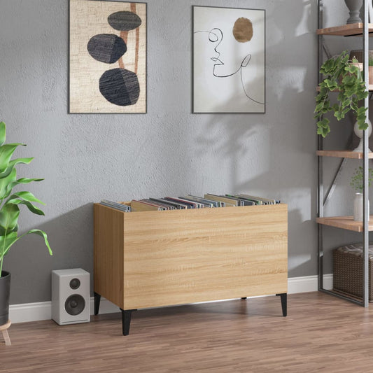 Berkfield Record Cabinet Sonoma Oak 74.5x38x48 cm Engineered Wood