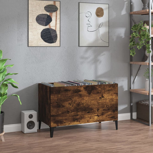 Berkfield Record Cabinet Smoked Oak 74.5x38x48 cm Engineered Wood