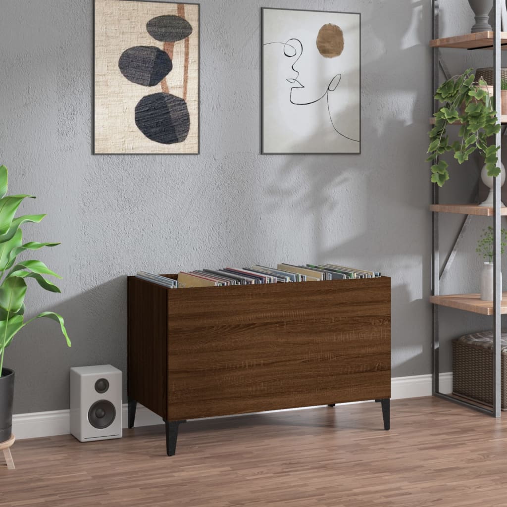 Berkfield Record Cabinet Brown Oak 74.5x38x48 cm Engineered Wood
