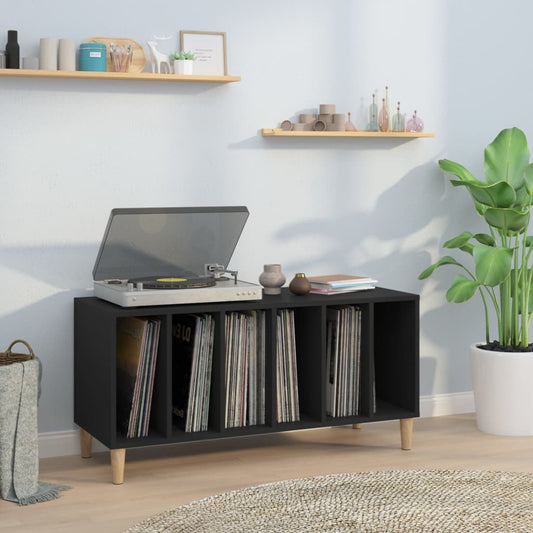 Berkfield Record Cabinet Black 100x38x48 cm Engineered Wood