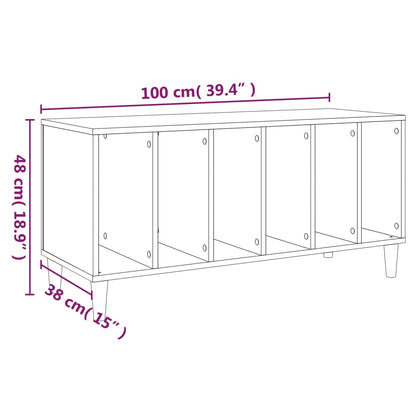Berkfield Record Cabinet Smoked Oak 100x38x48 cm Engineered Wood