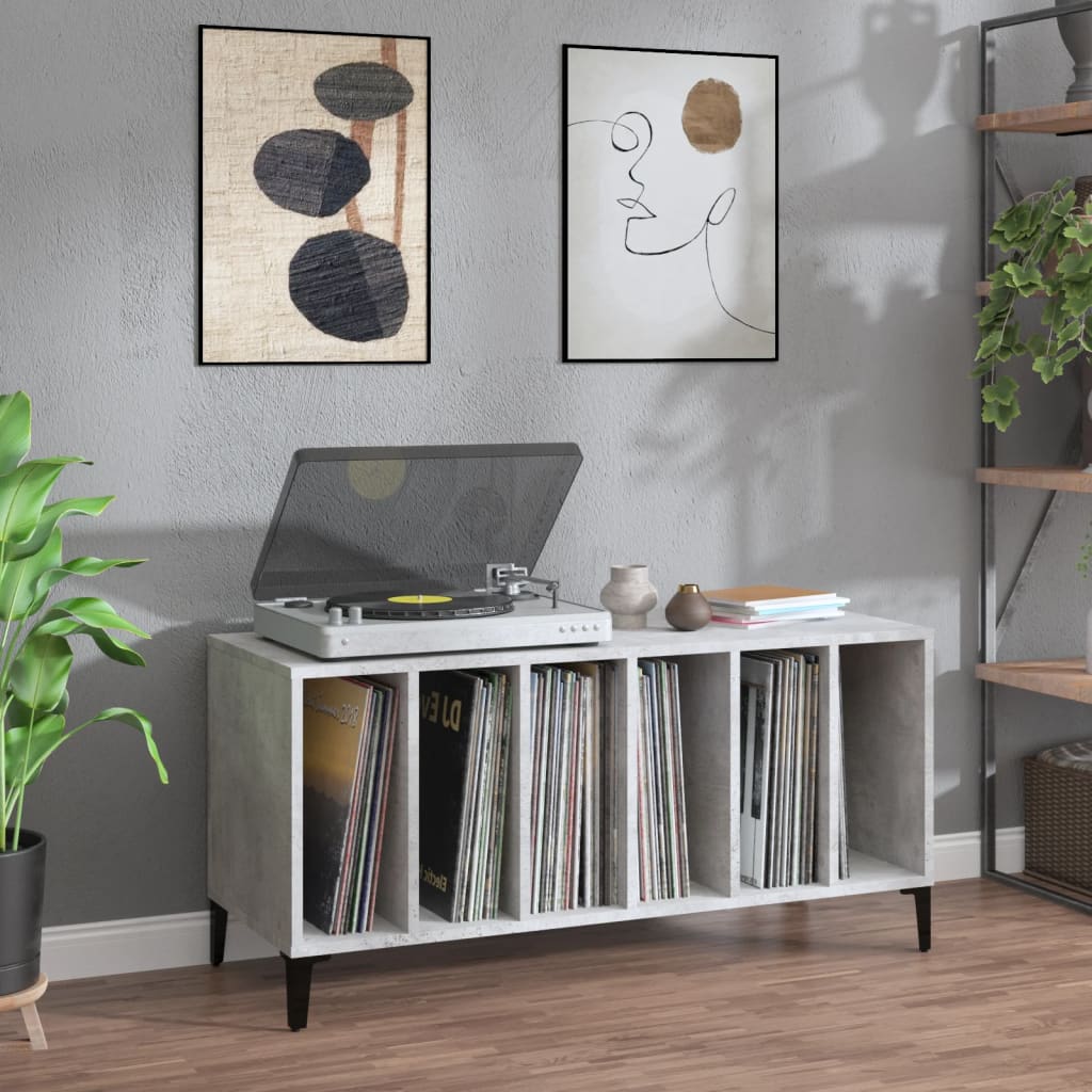 Berkfield Record Cabinet Concrete Grey 100x38x48 cm Engineered Wood