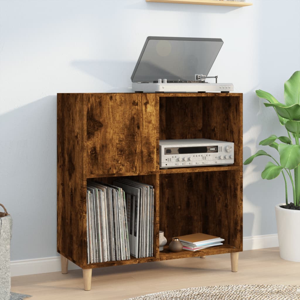 Berkfield Record Cabinet Smoked Oak 84.5x38x89 cm Engineered Wood