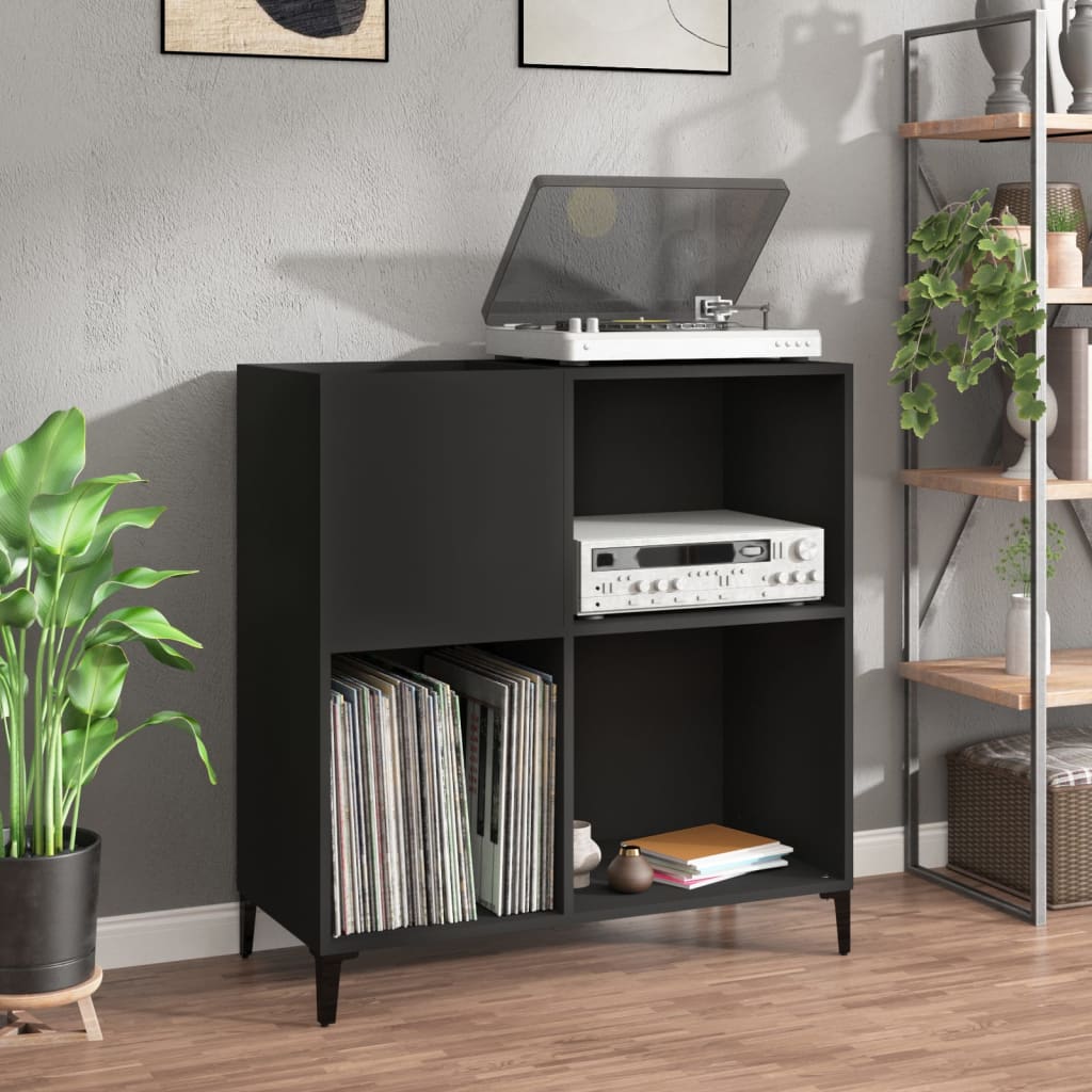 Berkfield Record Cabinet Black 84.5x38x89 cm Engineered Wood