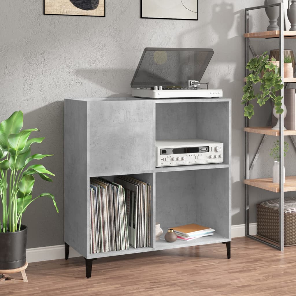 Berkfield Record Cabinet Concrete Grey 84.5x38x89 cm Engineered Wood