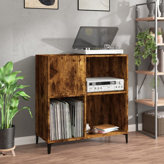 Berkfield Record Cabinet Smoked Oak 84.5x38x89 cm Engineered Wood