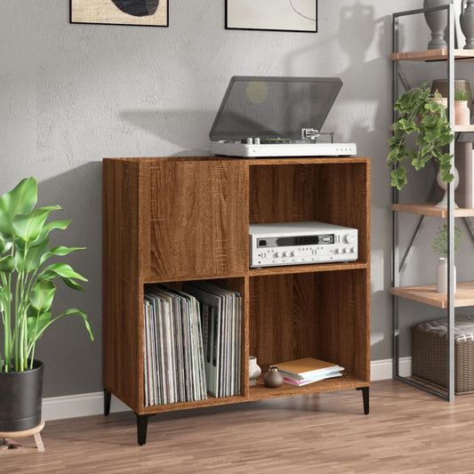 Berkfield Record Cabinet Brown Oak 84.5x38x89 cm Engineered Wood