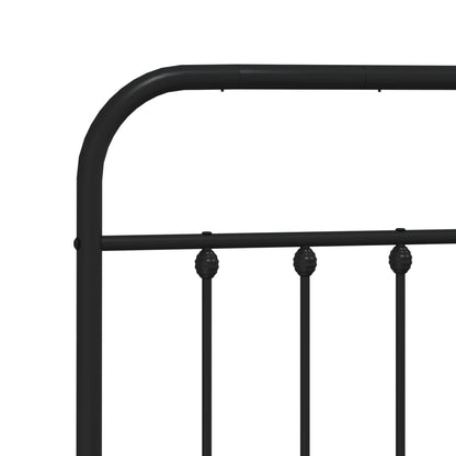 Berkfield Metal Bed Frame with Headboard and Footboard Black 140x190 cm