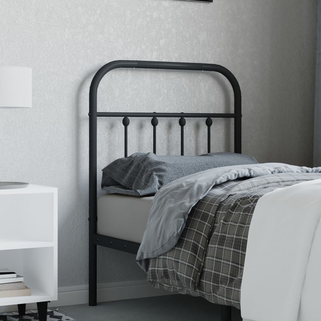 Berkfield Metal Headboard Black 75 cm