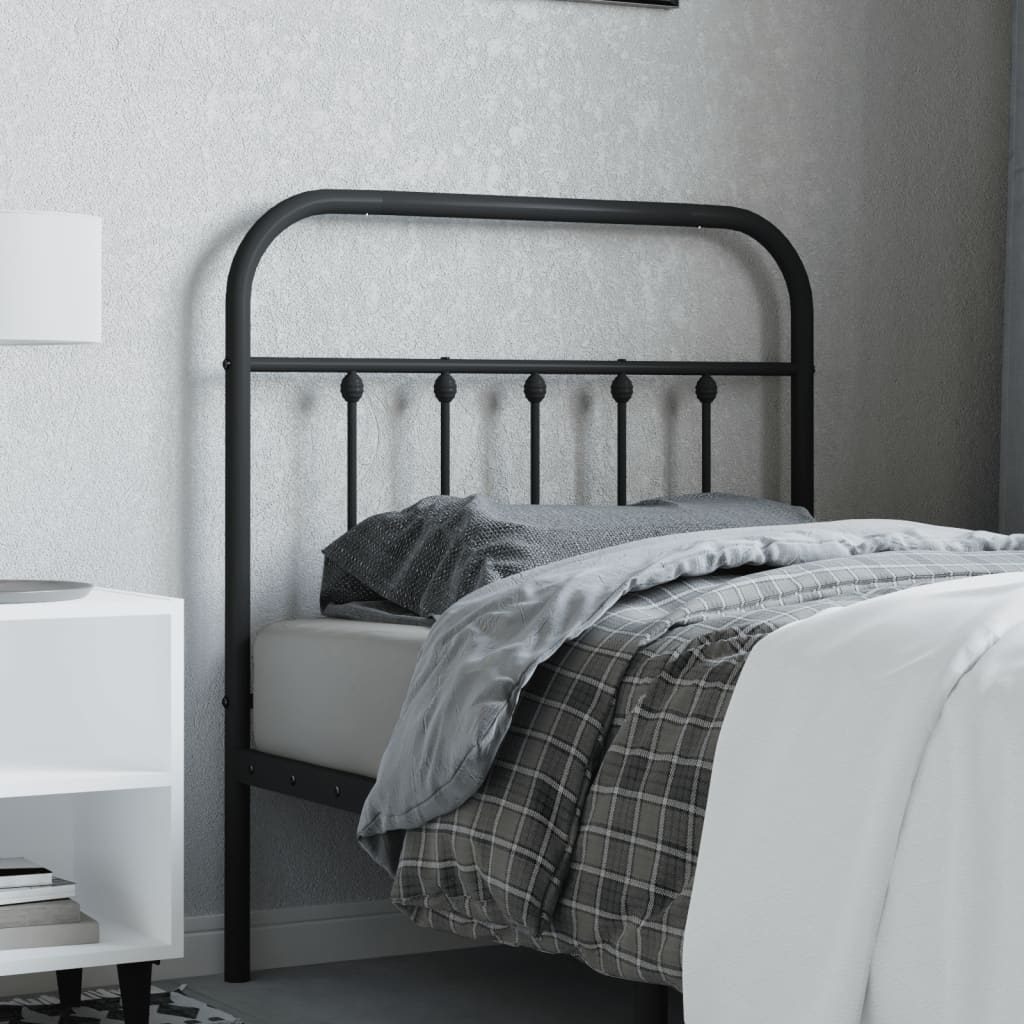 Berkfield Metal Headboard Black 80 cm