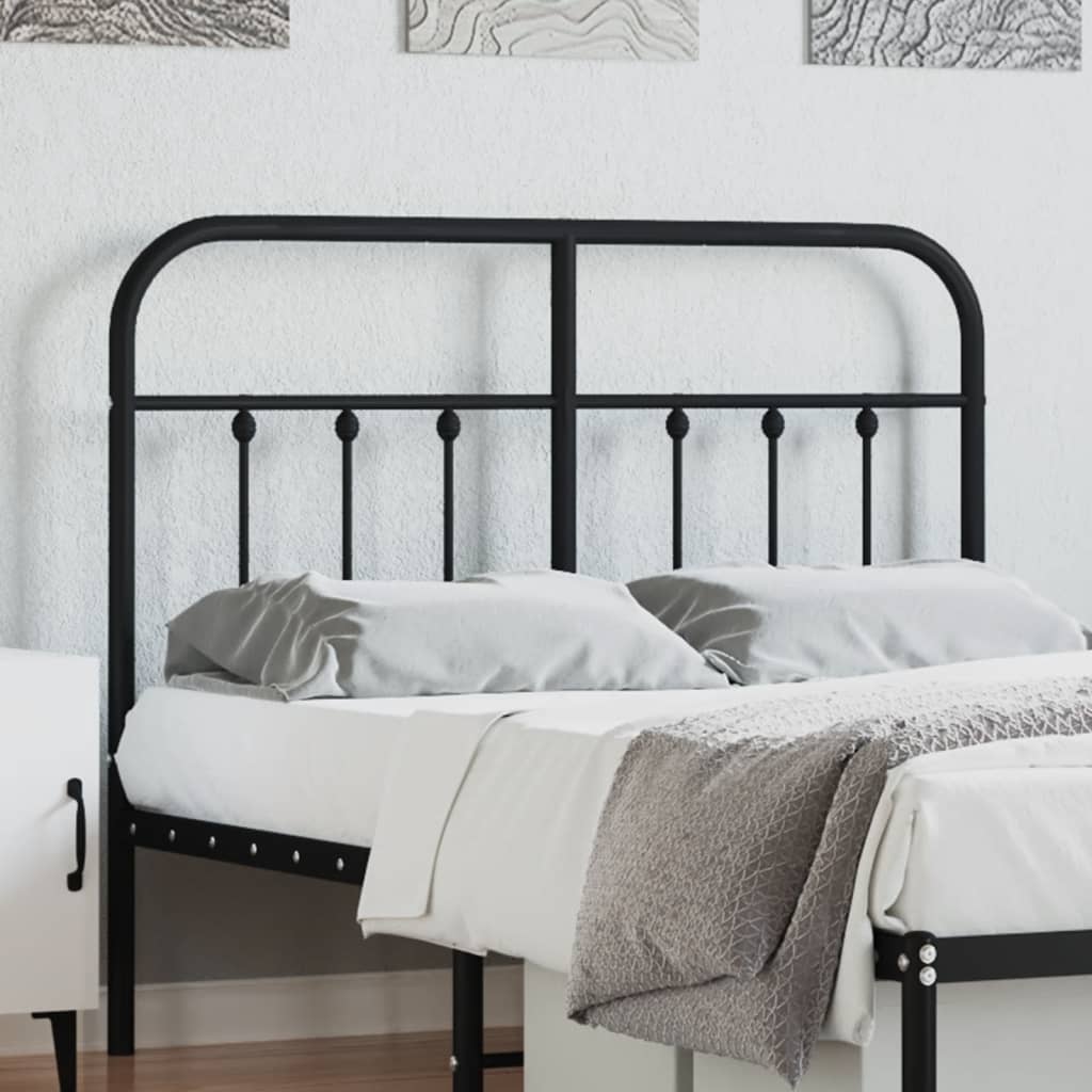 Berkfield Metal Headboard Black 120 cm