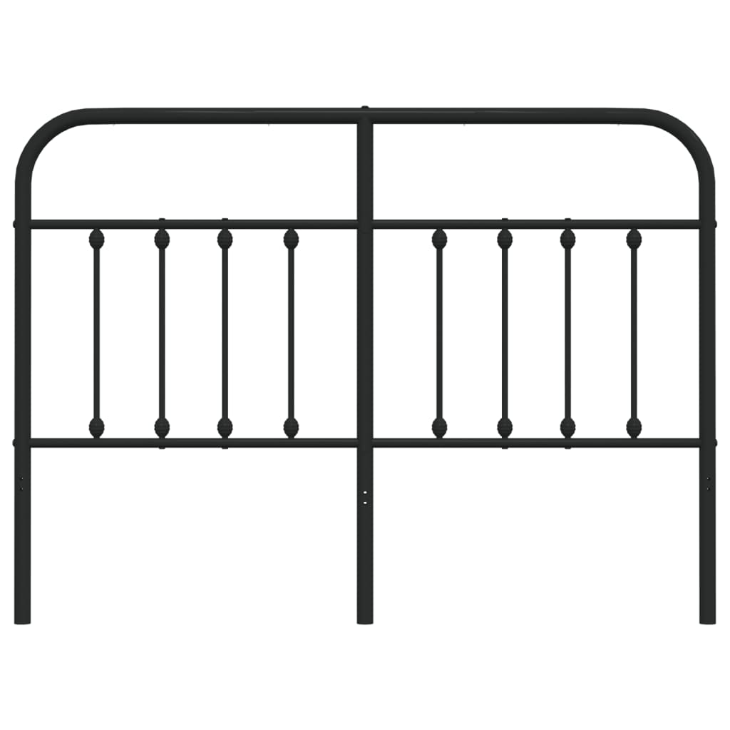 Berkfield Metal Headboard Black 135 cm