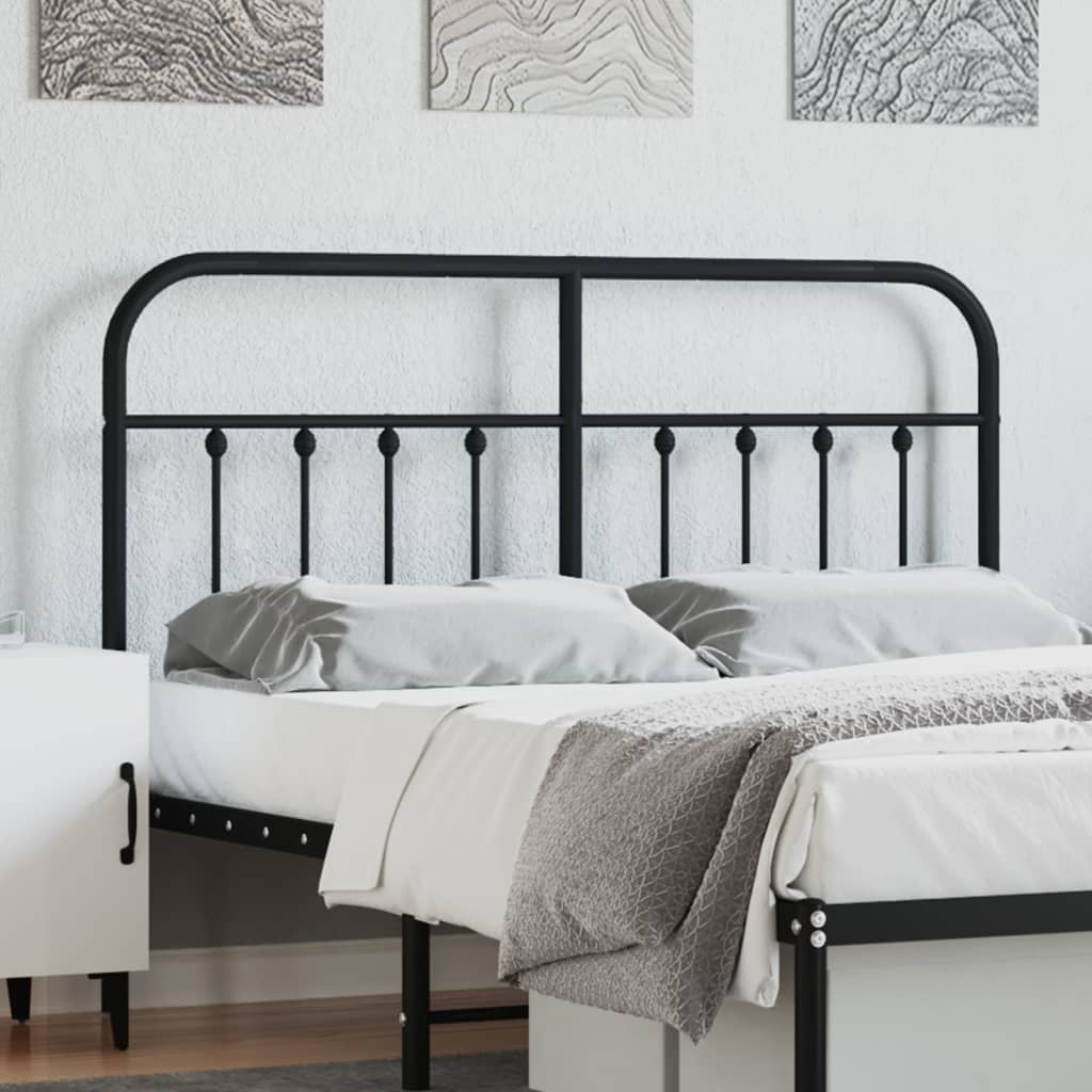 Berkfield Metal Headboard Black 135 cm