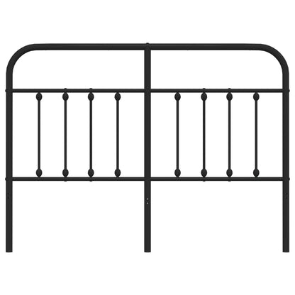 Berkfield Metal Headboard Black 150 cm