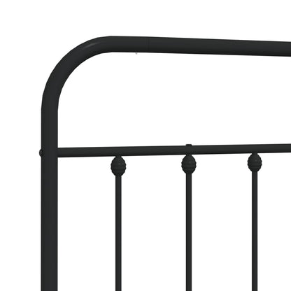 Berkfield Metal Headboard Black 150 cm