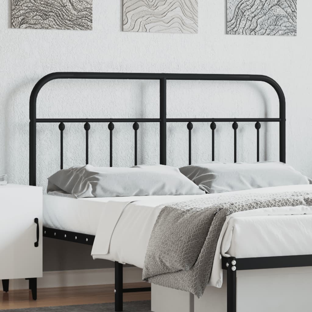 Berkfield Metal Headboard Black 150 cm