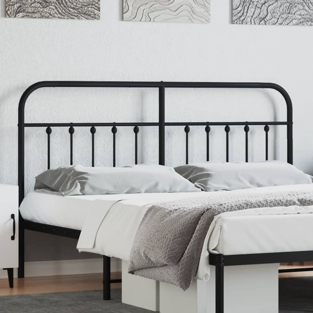 Berkfield Metal Headboard Black 160 cm