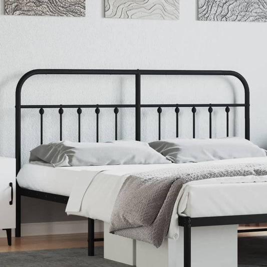 Berkfield Metal Headboard Black 160 cm