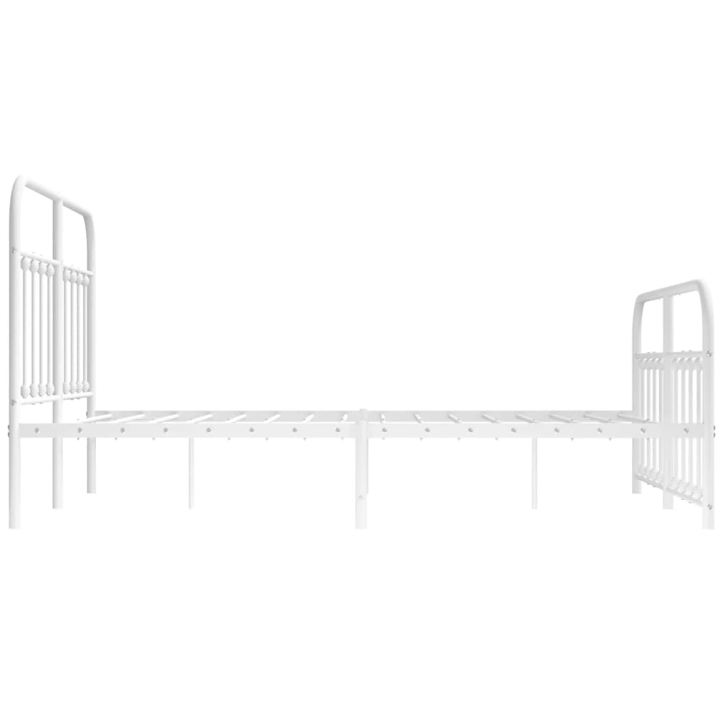 Berkfield Metal Bed Frame with Headboard and Footboard White 135x190 cm