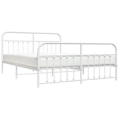 Berkfield Metal Bed Frame with Headboard and Footboard White 183x213 cm