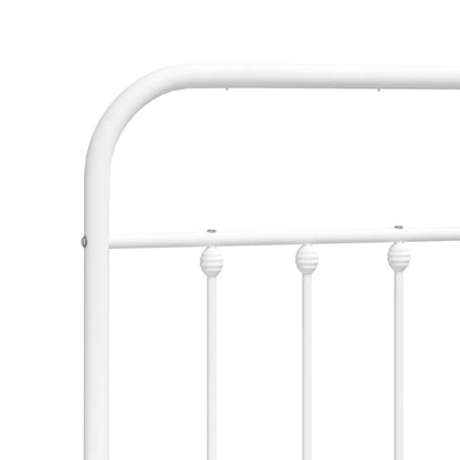 Berkfield Metal Bed Frame with Headboard and Footboard White 183x213 cm