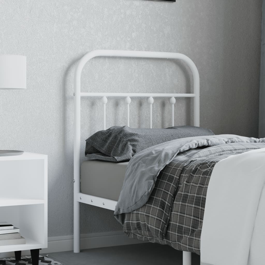 Berkfield Metal Headboard White 75 cm